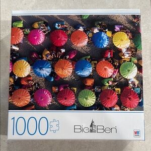 NWT Big Ben 1000 Piece Puzzle Colorful Umbrellas in Bali Never Opened New Games